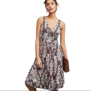 Anthropologie Maeve Leslie Dress Black Paisley Print Women’s Size M